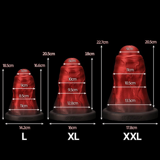 Wide Silicone Stretching Toy Dildo | Caldera | Kikuchi Toys SIZE CHART