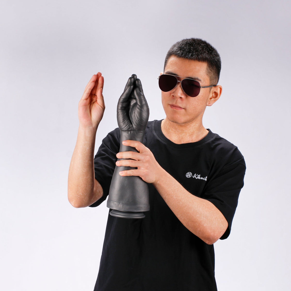 Mano - Kikuchi Toys Realistic Silicone Fist & Arm Dildo  Black