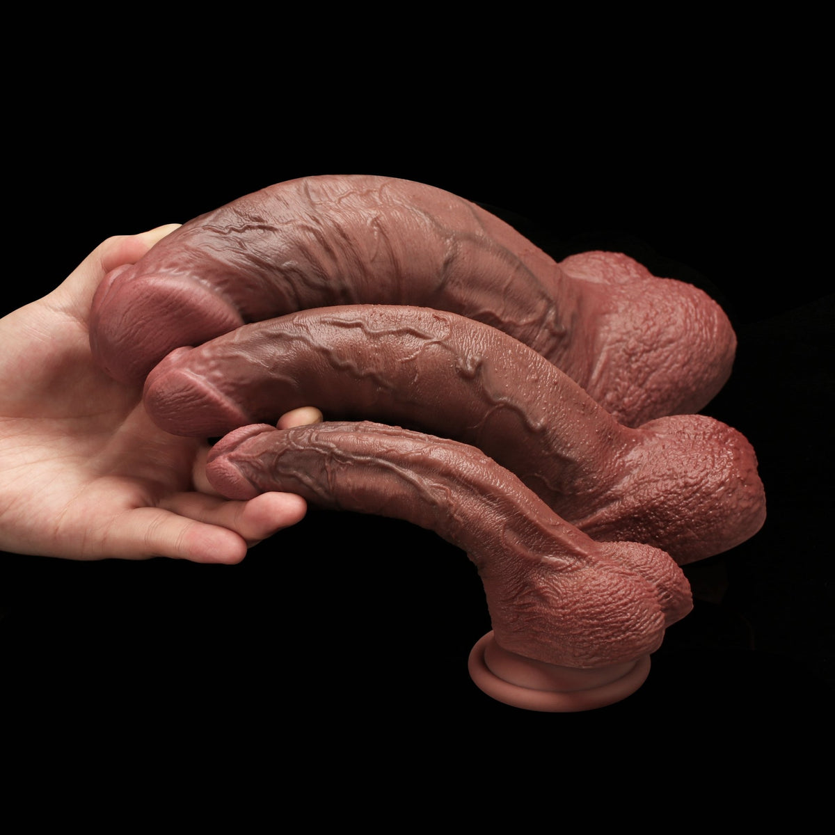Panther Series - Super Realistic Stretching Dildos - Kikuchi Toys - PANTHER BASE - SIDE VIEW
